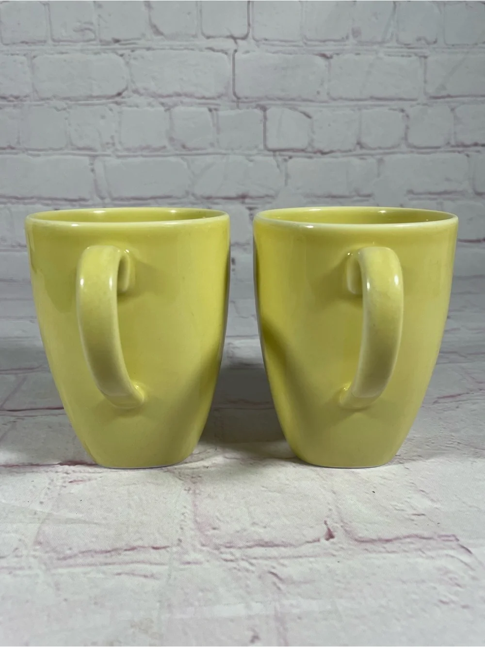IKEA 365+ Susan Pryke Yellow 10oz Stoneware Mugs Portugal Set of 2